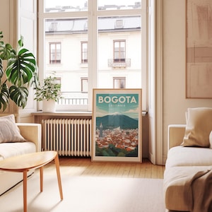 Bogotá Colombia City Print – Digital Wall Art, Travel Poster, South America Printable, Bogotá Skyline Art, Instant Download