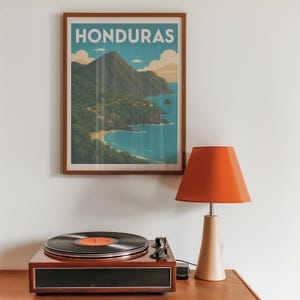 Honduras Travel Poster A2 | Printable Wall Art | Digital Download | Honduras Map Art | Central America Poster | Latin America Decor