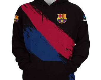 Felpa FC Barcelona/Felpa da calcio personalizzata/Felpa da calcio personalizzata per giocatori e tifosi/Abbigliamento per il giorno della partita/Calcio europeo