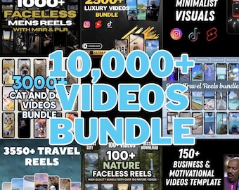 10,000+ Viral Video Bundle | Mens Reels | Luxury | Motivational | Cat | Dog | Travel | Nature | Minimalist Visuals | Ultimate Bundle