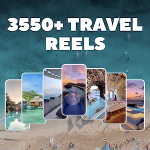 3550+ luxe reishaspelbundel | Faceless Travels-rollen voor Instagram-rollen | Bewerkbaar in canvas | Strand | Vakantieoord | Vakantie | Tropisch