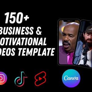 Pacchetto di oltre 150 modelli di video aziendali e motivazionali! / Per Instragram Reels / Tiktok / Youtube Shorts / Canva Modificabile