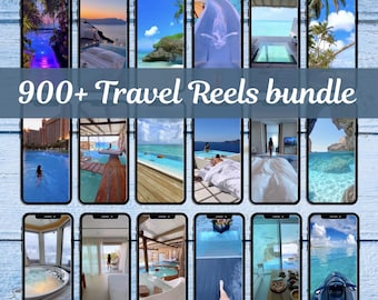 900+ Luxury Travel Reel Bundle | Faceless Travels Reels for Instagram Reels | Editable In Canva | Beach | Resort | Tropical | Bonus Gift