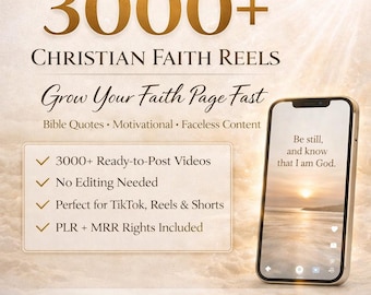 3000+ Christian Faith Reels Bundle | Bible Quote Videos | Faceless Content for TikTok & Instagram | PLR MRR (Digital Download)