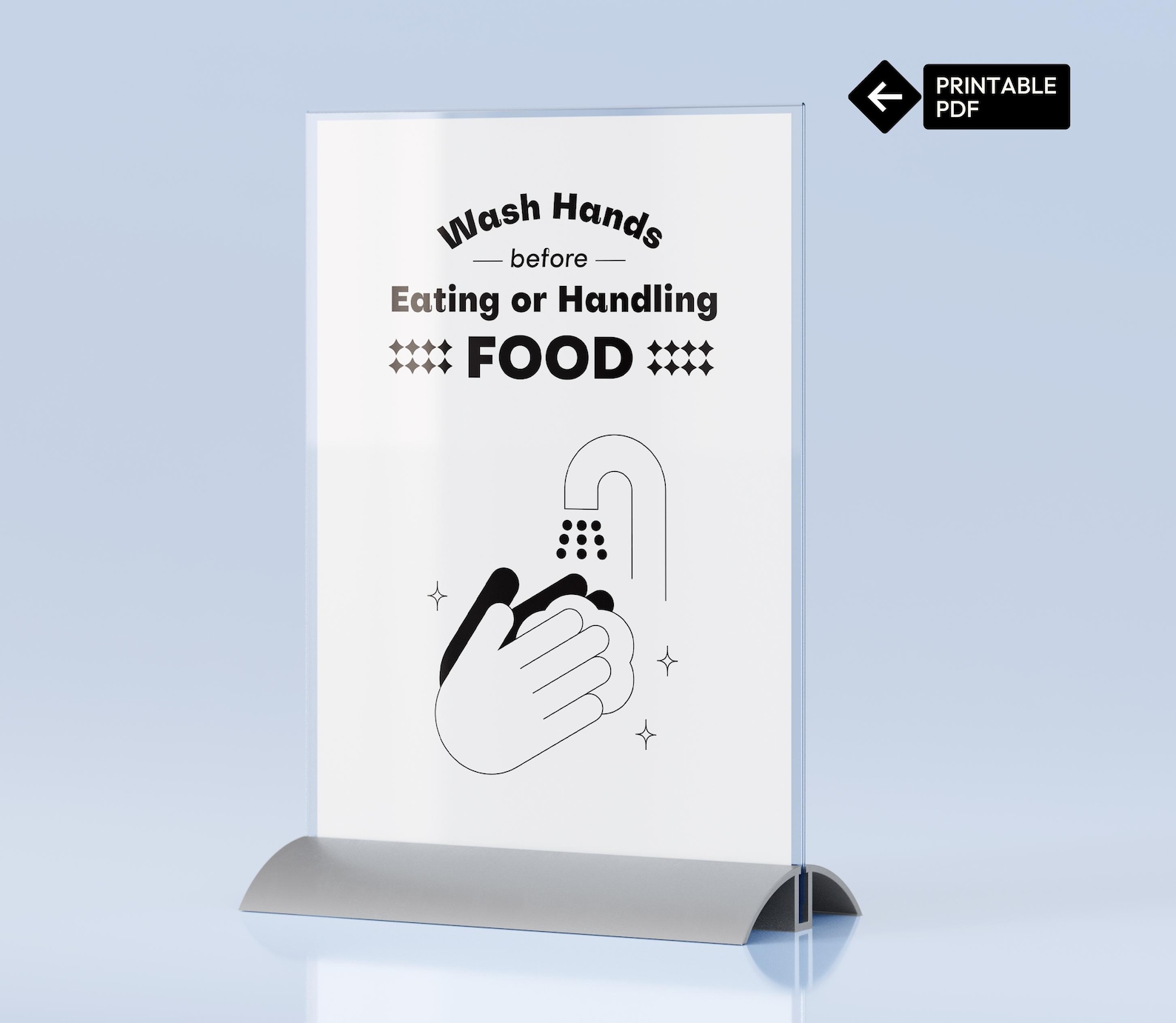 Wash Hands Before Eating or Handling Food - Printable Poster (pdf) - Etsy
