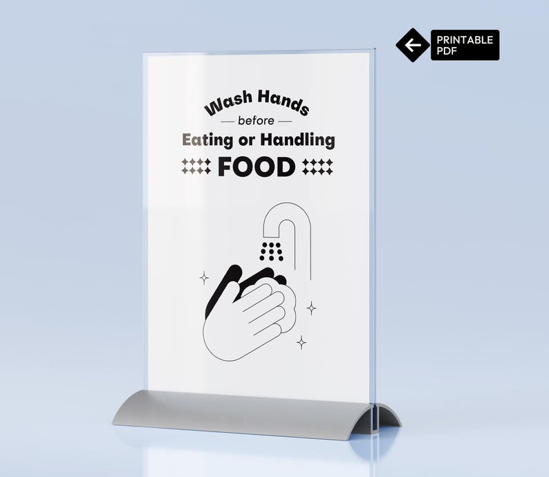 Wash Hands Before Eating or Handling Food - Printable Poster (pdf) - Etsy