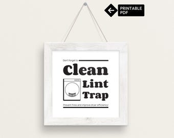 Pluizenvanger schoon/leeg in droger: afdrukbare poster (pdf)