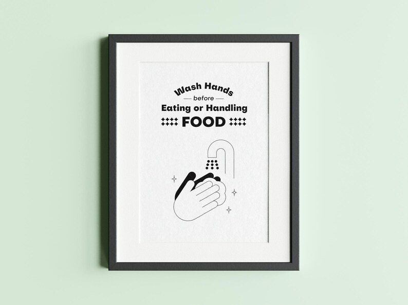 Wash Hands Before Eating or Handling Food - Printable Poster (pdf) - Etsy
