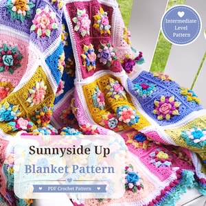 Sunnyside Up Afghan | Virkmönster (Omedelbar nedladdning)