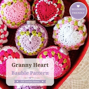 Granny Heart Bauble | Crochet Pattern (Instant Download)