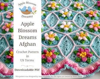 Apple Blossom Dreams Afghan | Crochet Pattern (Instant Download)