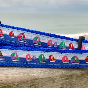 Sail Boats 3/4&quot; Dog Collar