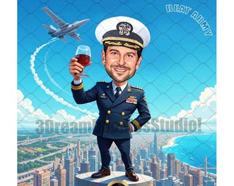 Caricatura militare personalizzata da foto / Regalo di pensionamento personalizzato / Ritratto digitale