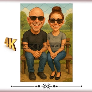 Caricatura personalizada de amigos/pareja: retrato divertido, regalo personalizado, arte digital para foto de perfil, avatar o regalo.