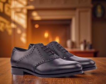 Scarpe da uomo fatte a mano in pelle nera - Qualità premium