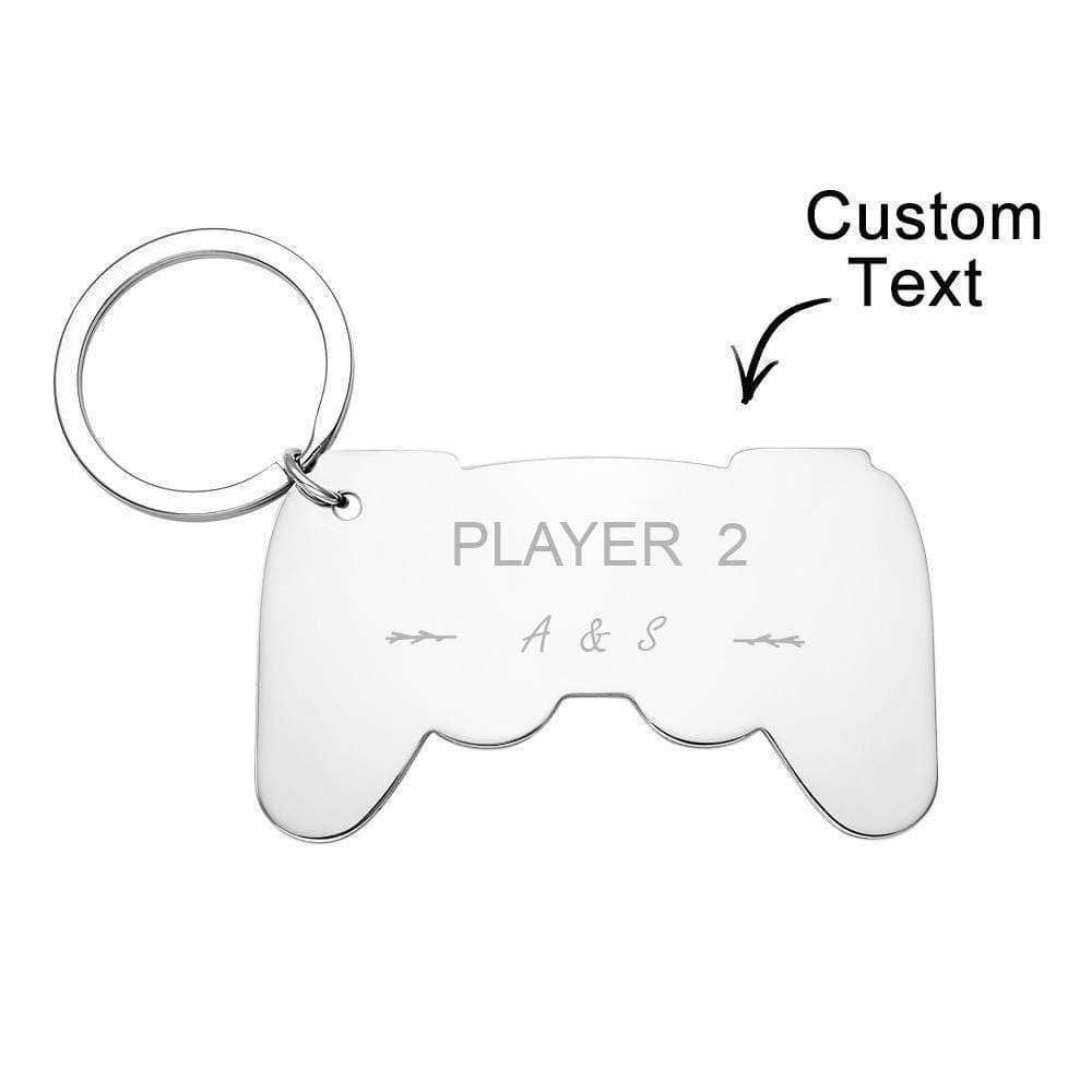 Player 1 & Player 2 Keychain Set – Game Console Handle Key Rings, Friendship Couple Gift, Black - View #4