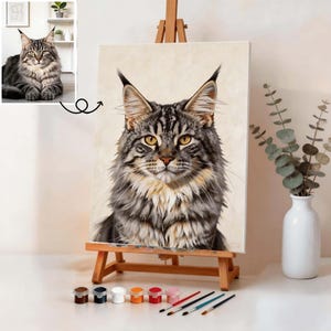 Custom Pet Portrait Paint by Numbers Kit, Personalized Dog Cat Artwork, Photo to Arcylic Painting Kit,Pet Portait,DIY Gift For Pet Lovers