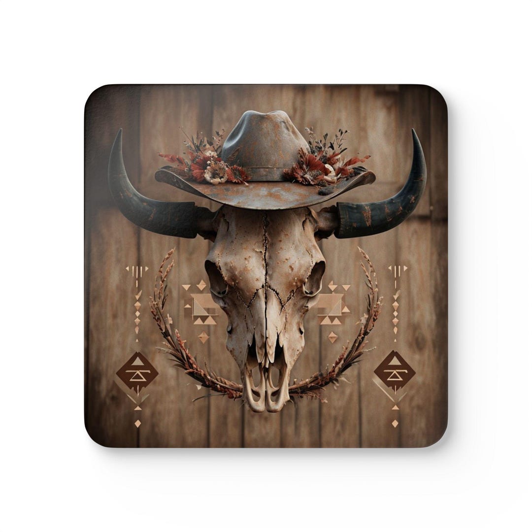 Rustic Coaster Graphics Rustic Decorative Coaster Set for Home, Vintage Western Kitchen Decor ...