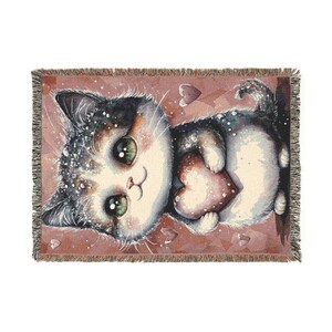 Süße Katzen gewebte Decke, gemütlicher Katzenwurf, dekorative Decke für Katzenliebhaber, Geschenk für Haustierbesitzer, warmes Wohndekor, perfekt für gemütliche Nächte