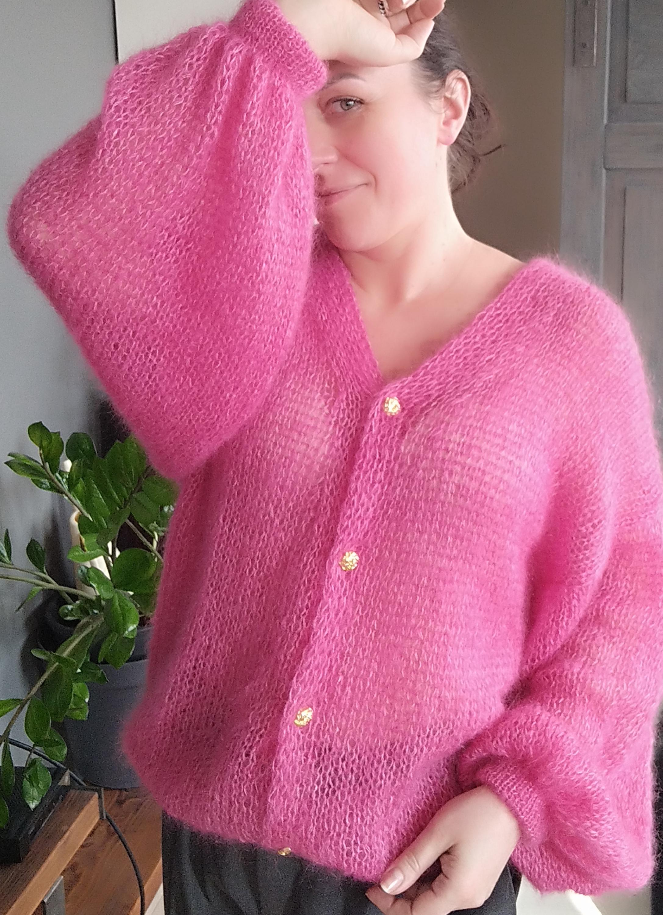 Pink Mohair Cardigan - Etsy