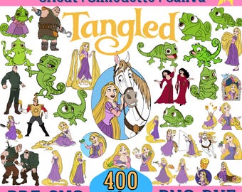 100 Designs Tangled Princess SVG plus PNG Clipart Bundle for Cricut Silhouette and others, Instant Download