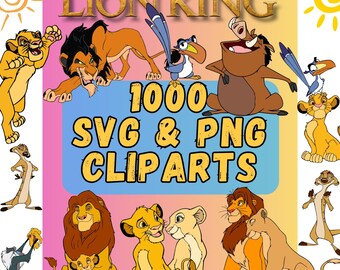 Lejonkungen SVG PNG Clipart Bundle Alfabet Cricut (digital nedladdning)