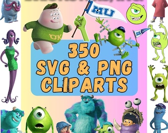 350 monster SVG PNG Clipart Design Bundle Alfabet Cricut (digital nedladdning)