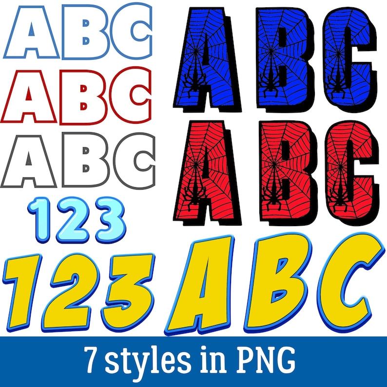 Cartoon Spidey and Friends Letters Alphabet Font | Cricut Clipart SVG ...