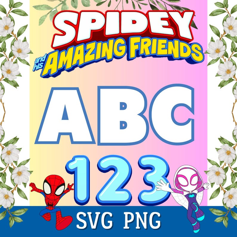 Cartoon Spidey and Friends Letters Alphabet Font | Cricut Clipart SVG ...