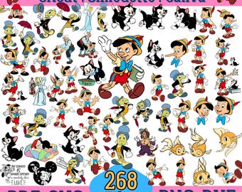 268 Pinocchio Clipart Bundle for Cricut Silhouette and others, SVG  PNG Instant Download