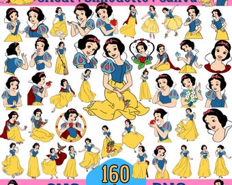 80 Designs Snow White SVG plus PNG Clipart Bundle for Cricut Silhouette and others, Instant Download