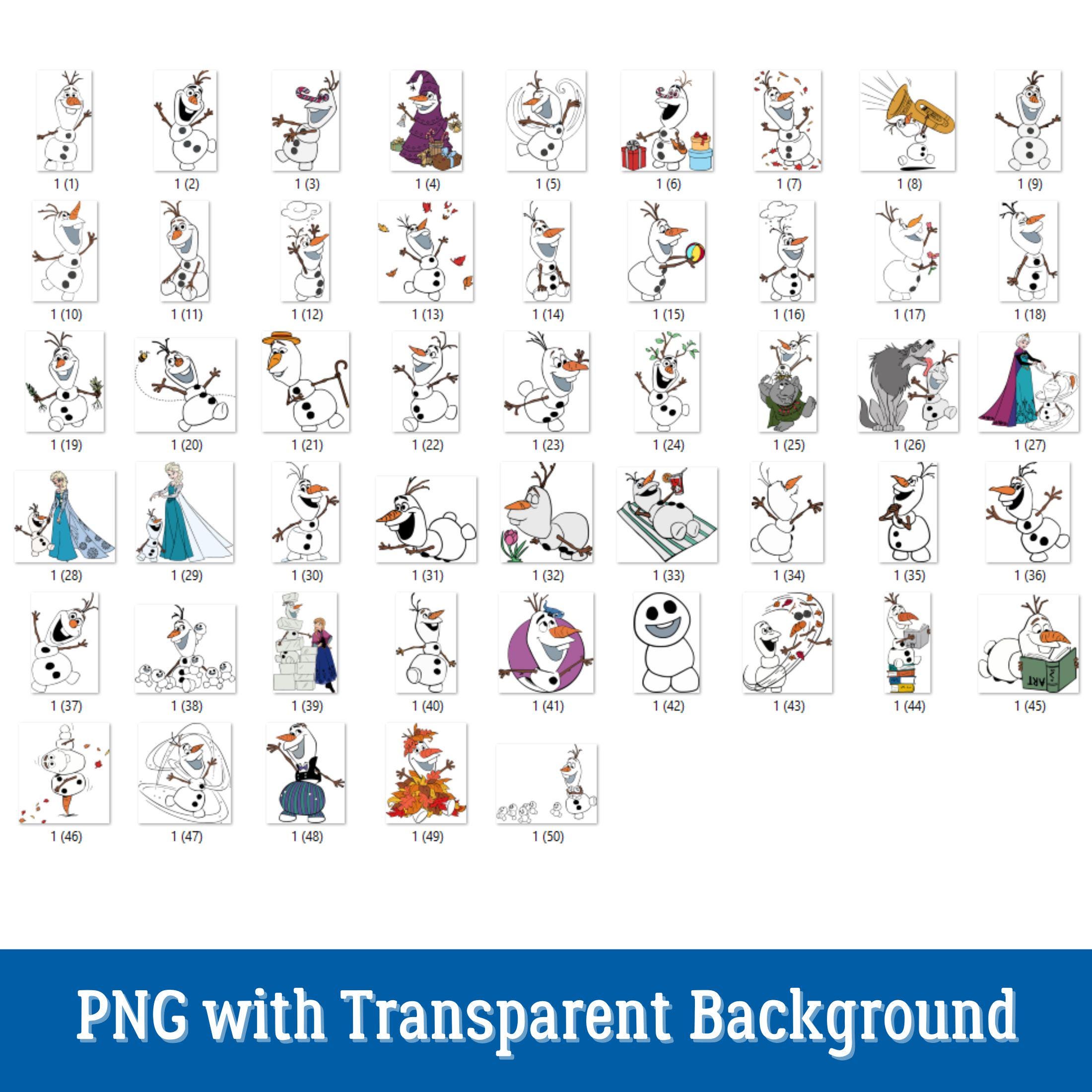 50 Designs Olaf SVG Plus PNG Clipart Bundle for Cricut Silhouette and ...