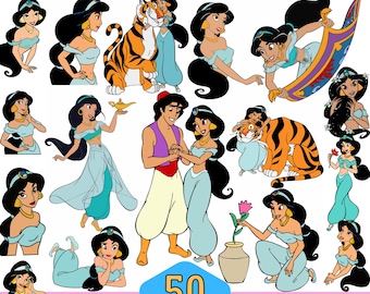 50 designer Jasmine SVG plus PNG Clipart-paket för Cricut Silhouette och andra, direktnedladdning