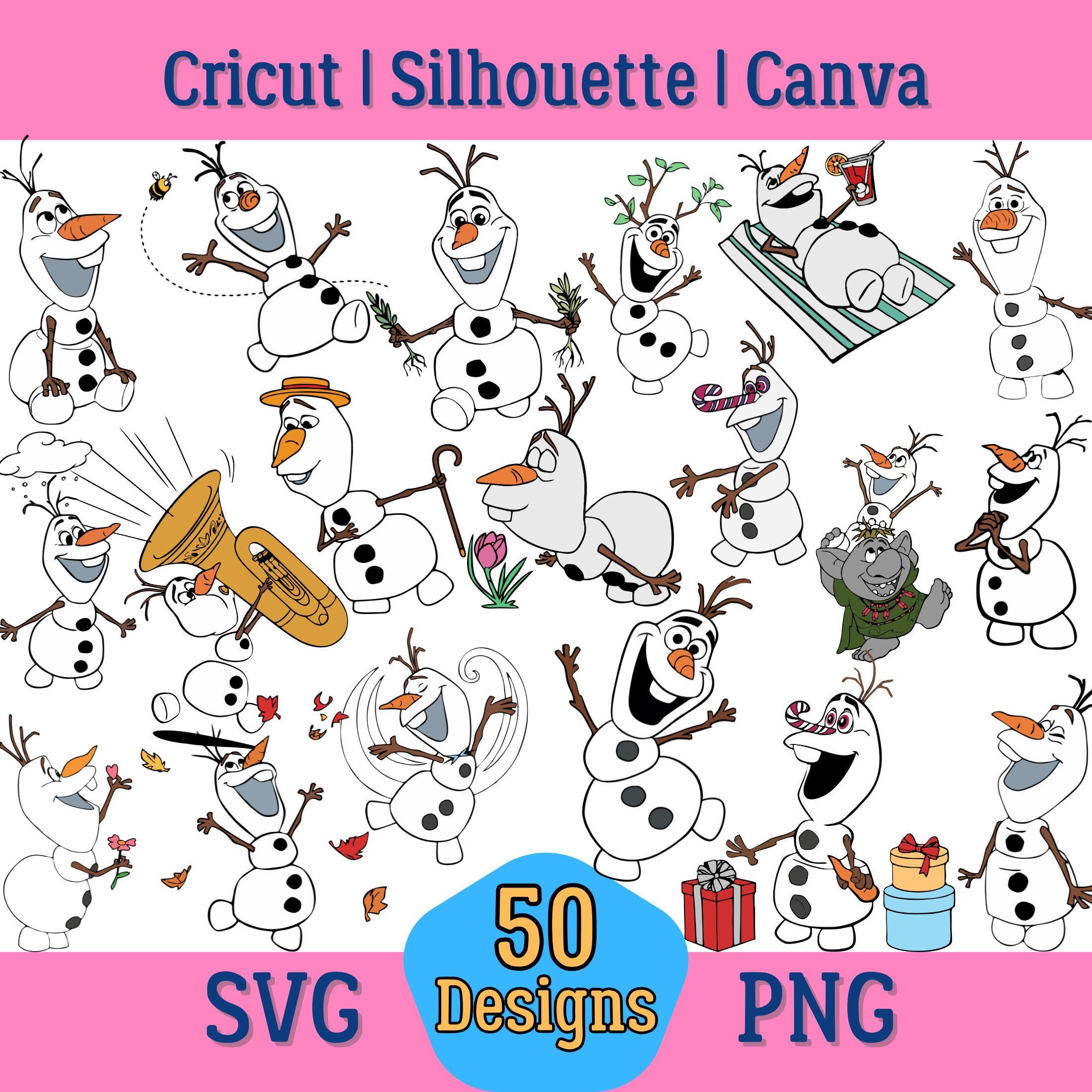 50 Designs Olaf SVG Plus PNG Clipart Bundle for Cricut Silhouette and ...