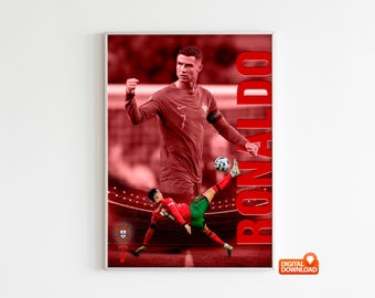 Cristiano Ronaldo Poster, Soccer Legend Poster (Size A3 300 Dpi - Digital Download)