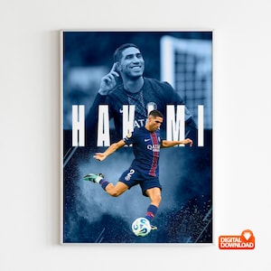 Affiche Achraf Hakimi Maroc 2022 – Maillot Domicile, édition Footpress, Coupe Du Monde