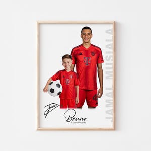 Side by Side with Jamal Musiala! Special Football Poster Design for Kids (Digital size A3 300 Dpi)