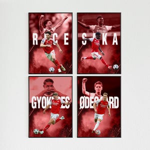 Soccer Stars Poster Set: Declan Rice, Saka, Odegaard, Gyokeres (Digital Download A3 300 Dpi)