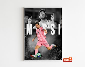 Lionel Messi Poster, Fußballlegende Poster (Größe A3 300 Dpi - Digital Download)