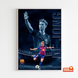 Frenkie de jong-poster, poster voetballegende (formaat A3, 300 dpi - digitale download)