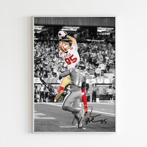 George Kittle Poster Fußballlegende signiertes Football Poster (Größe A3 300 Dpi Digital Download)