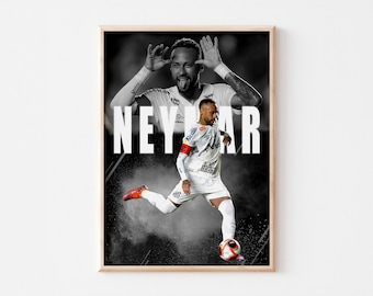 Neymar Poster Poster, Fußballlegende Poster (Größe A3 300 Dpi - Digital Download)
