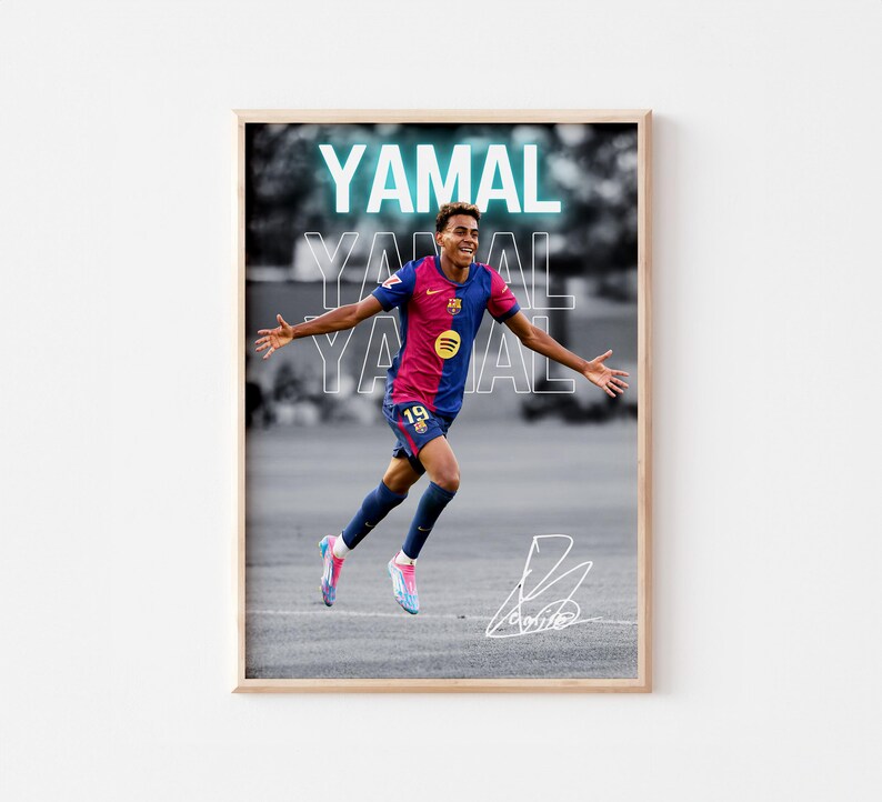 Yamal Rasmlar Lamine Yamal Poster, Soccer Legend Signed Poster (size A3 300 Dpi ...
