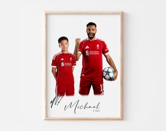 Side by Side with Mohamed Salah! Special Football Poster Design for Kids (Digital Download A3 Size 300 Dpi)