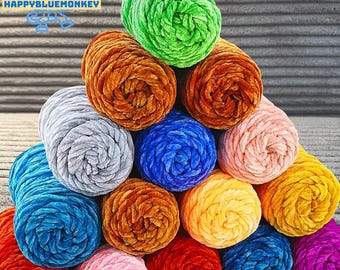 Fluweel chenillegaren, zachte polyester breiwol (95 g)