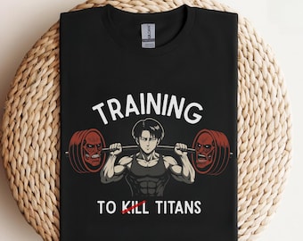 Camiseta de ginástica Attack on Titan | Camiseta de treino Levi Ackerman para fãs de anime