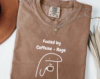 Koffein och ilska - Rolig kaffeälskare - Komfortfärger - Unisex gåva