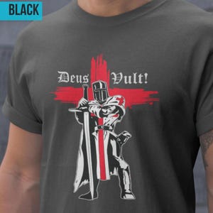 Deus Vult Crusader T-Shirt | Mittelalterliches Templer-T-Shirt