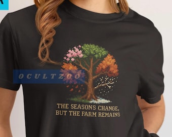Stardew Valley Four Seasons Tree Tee, Cozy Gamer Shirt
