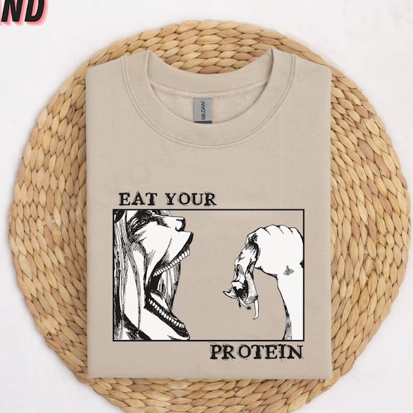 Eat Your Protein Anime Shirt | Angriff auf Titan Gym Tee